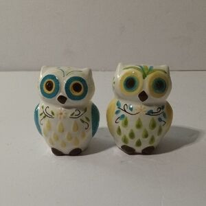 Colorful Ceramic Owl Figurines
